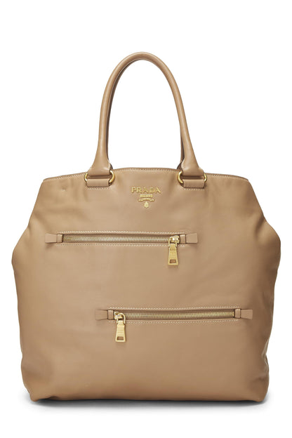 Prada,  Brown Soft Calfskin Tote, Brown