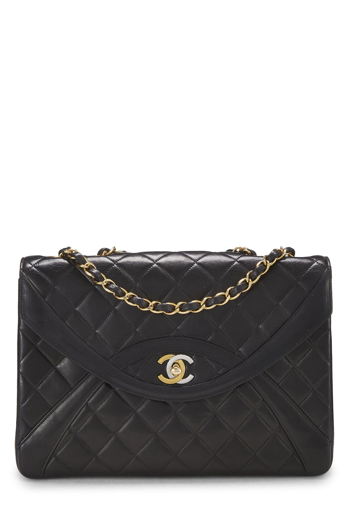 Chanel,  Black Quilted Lambskin Paris Limited Flap Medium, Black