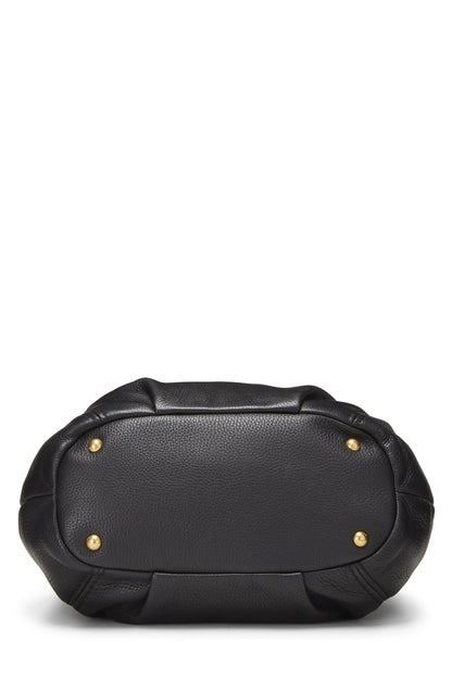 Prada,  Black Vitello Daino Sacca 2 Manici, Black