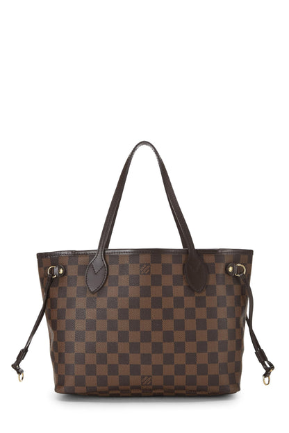 Louis Vuitton,  Damier Ebene Neverfull PM, Brown