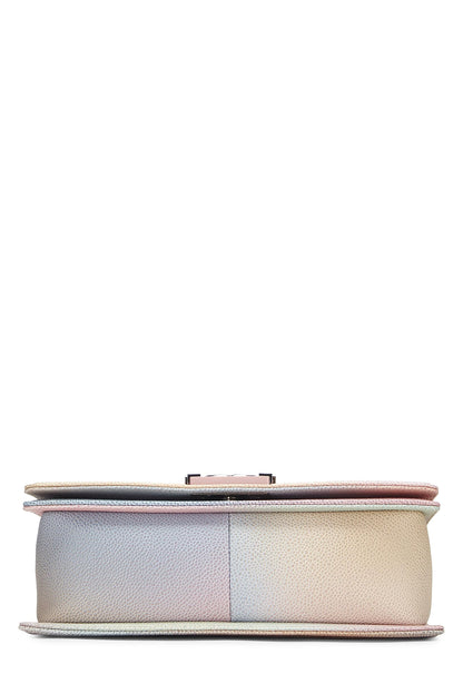 Chanel,  Rainbow Quilted Caviar Boy Bag Medium, Pink