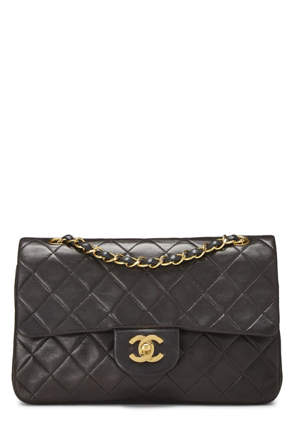 Chanel,  Black Quilted Lambskin Classic Double Flap Small, Black