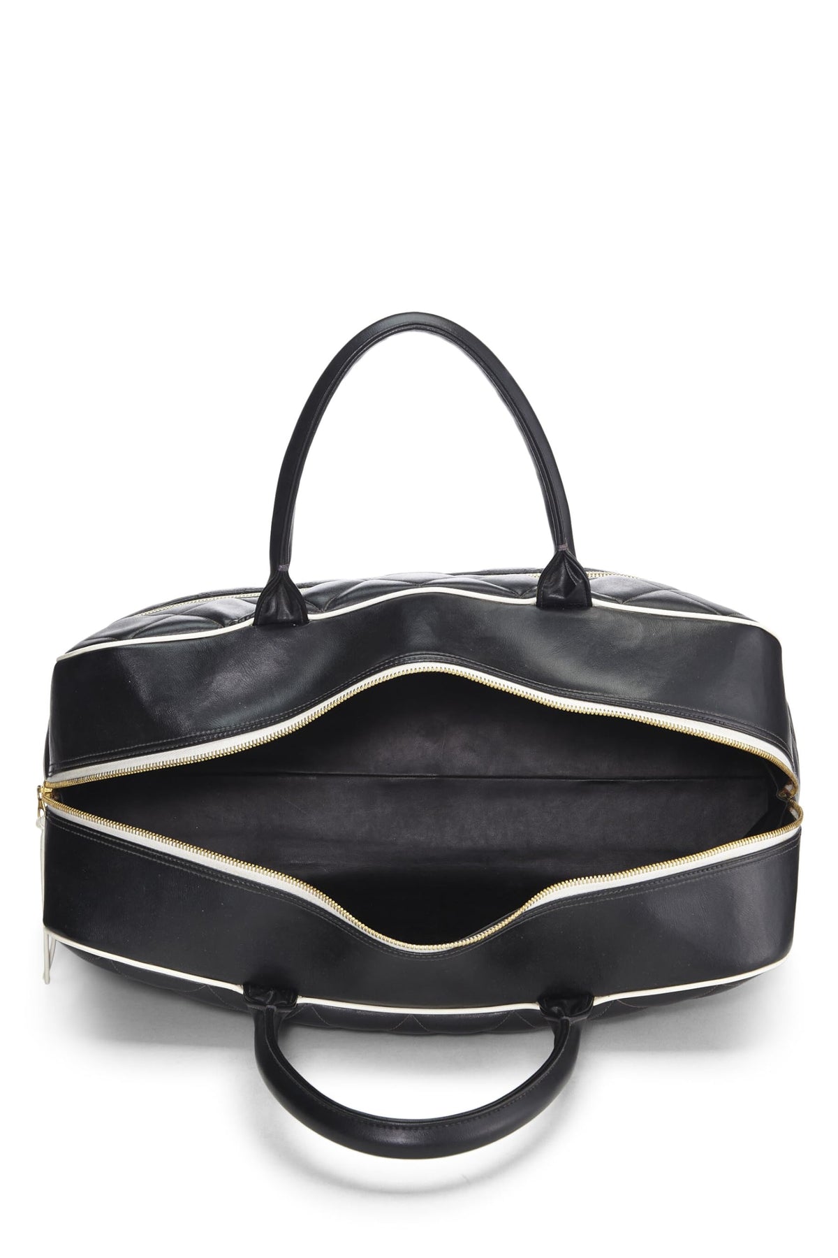 Chanel,  Black Quilted Calfskin Bowler Large, Black