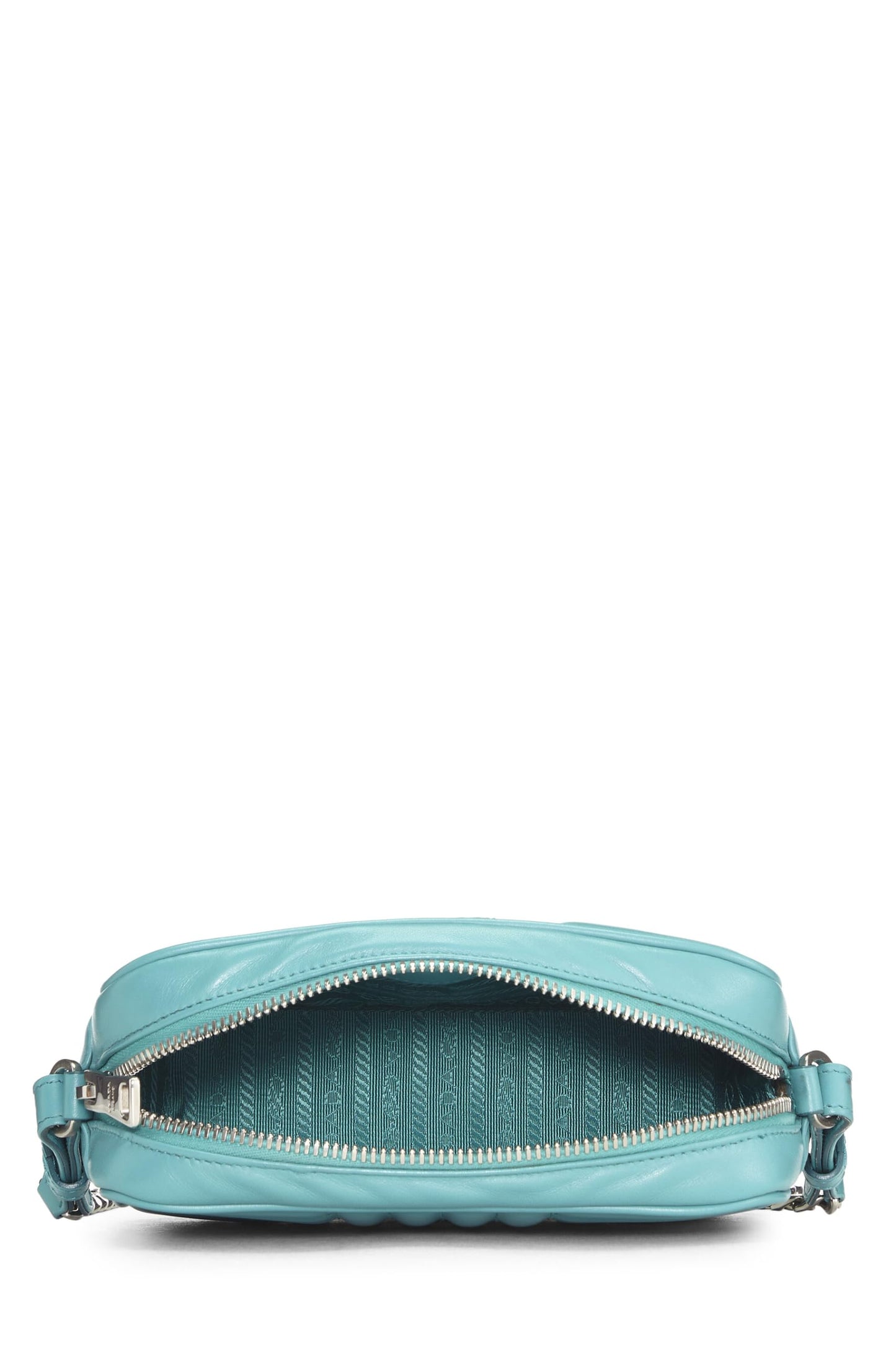 Prada,  Turquoise Calfskin Diagramme Camera Bag Small, Blue