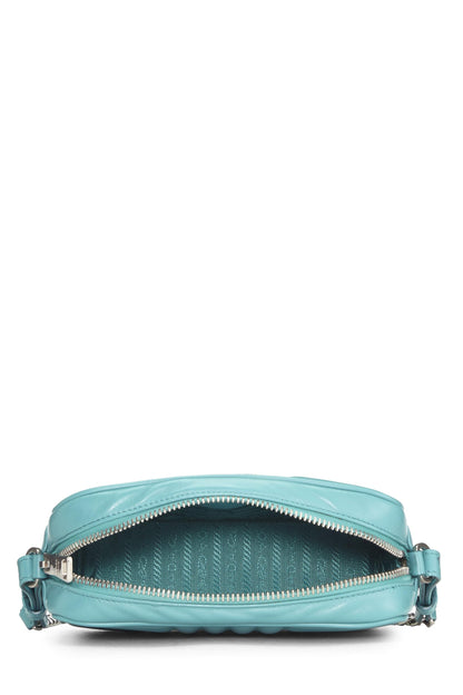 Prada,  Turquoise Calfskin Diagramme Camera Bag Small, Blue