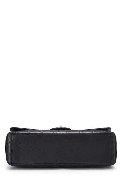 Chanel,  Black Quilted Caviar New Classic Double Flap Maxi, Black