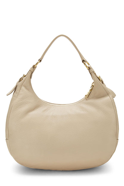 Prada,  Beige Vitello Daino Hobo Medium, Beige