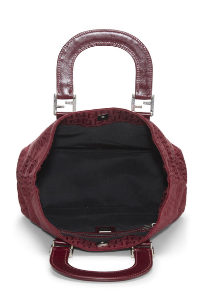 Fendi,  Red Zucchino Canvas Handbag Small, Red