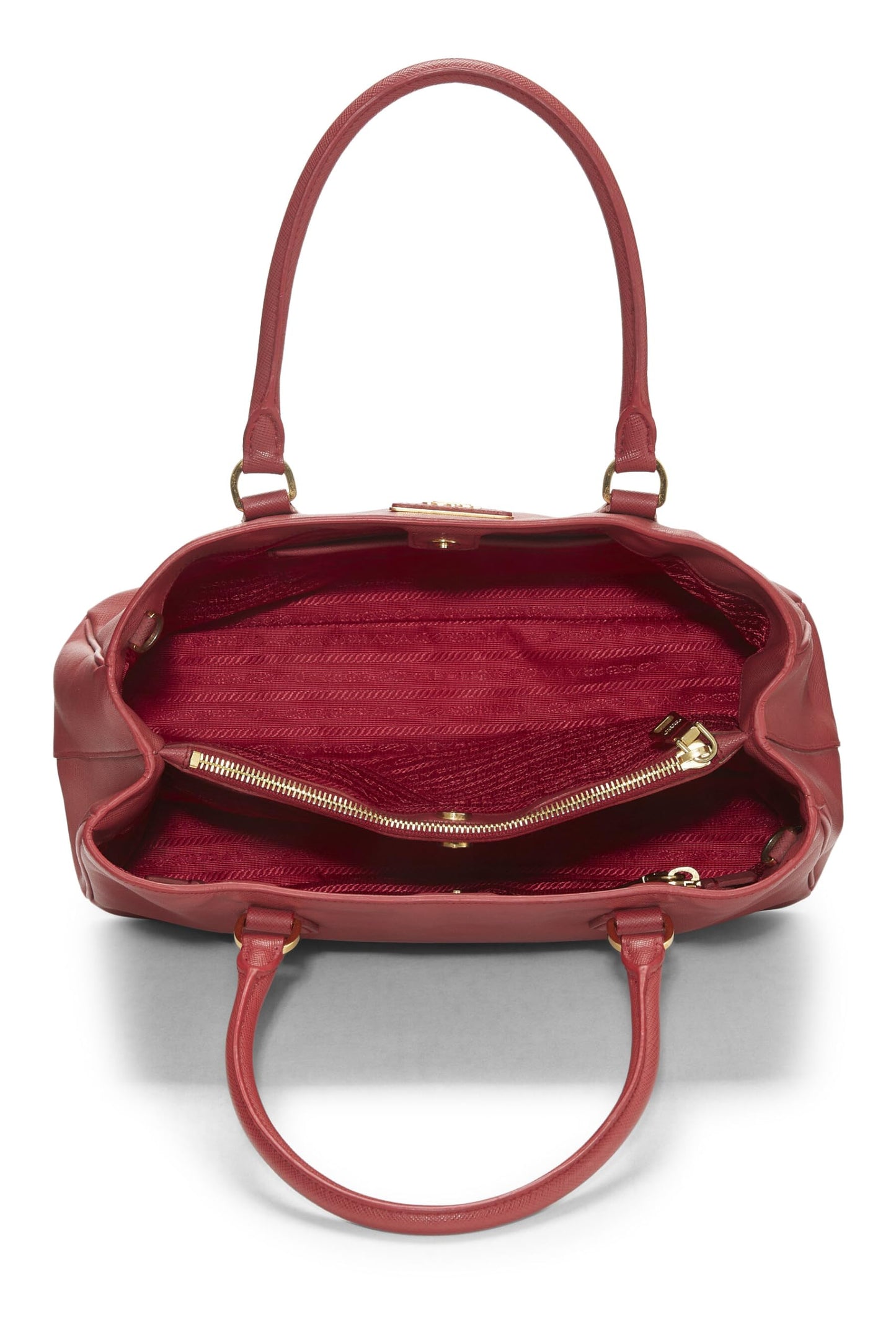 Prada,  Red Saffiano Executive Tote Small, Red