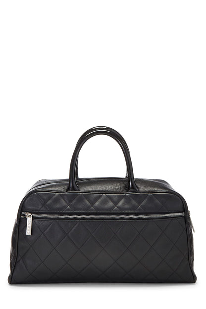 Chanel,  Black Quilted Caviar Bowler Medium, Black
