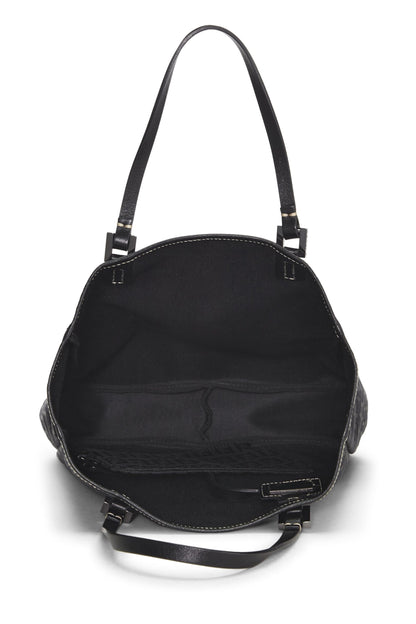Fendi,  Black Zucchino Canvas Tote Small, Black