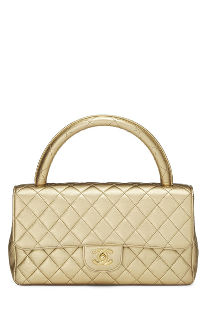 Chanel,  Metallic Gold Quilted Lambskin Kelly Flap Medium, Gold