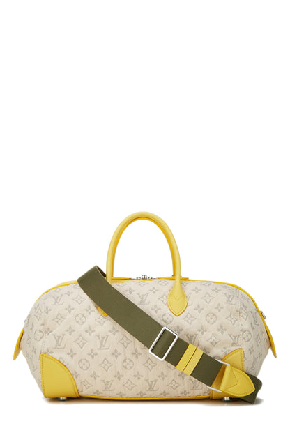 Louis Vuitton,  Yellow Monogram Denim Speedy Round, Yellow