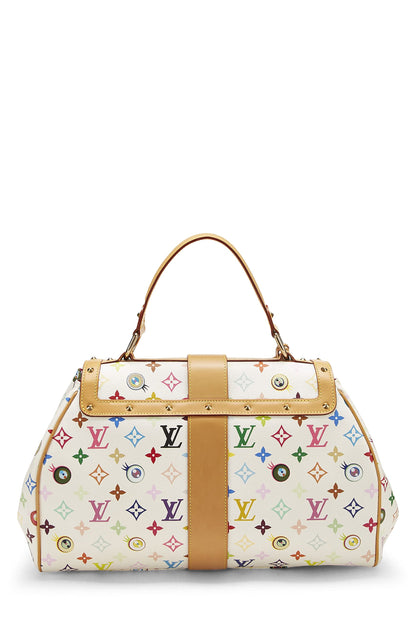 Louis Vuitton,  Takashi Murakami x Louis Vuitton White Monogram Multicolore Eye Love You Handbag, White