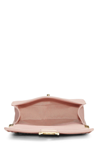 Chanel,  Pink Quilted Caviar Boy Bag Medium, Pink