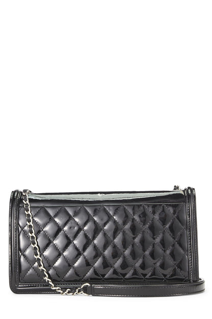 Chanel,  Black Patent Leather Boy Brick Flap, Black