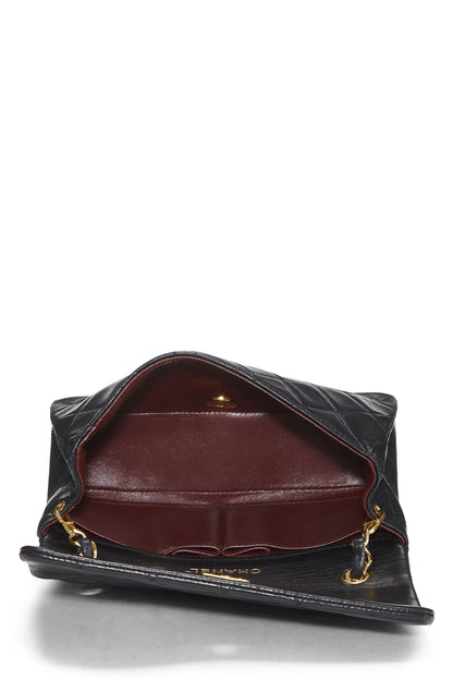 Chanel,  Black Quilted Lambskin Full Flap Mini, Black