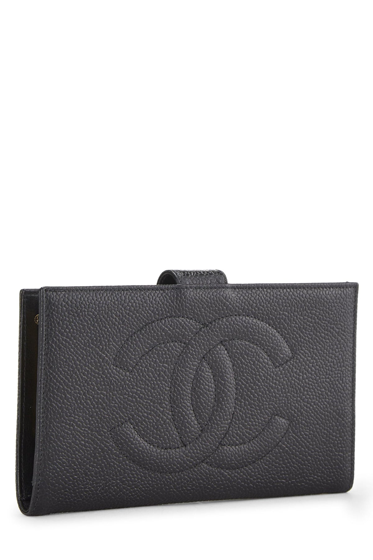 Chanel,  Black Caviar Timeless 'CC' Long Wallet, Black