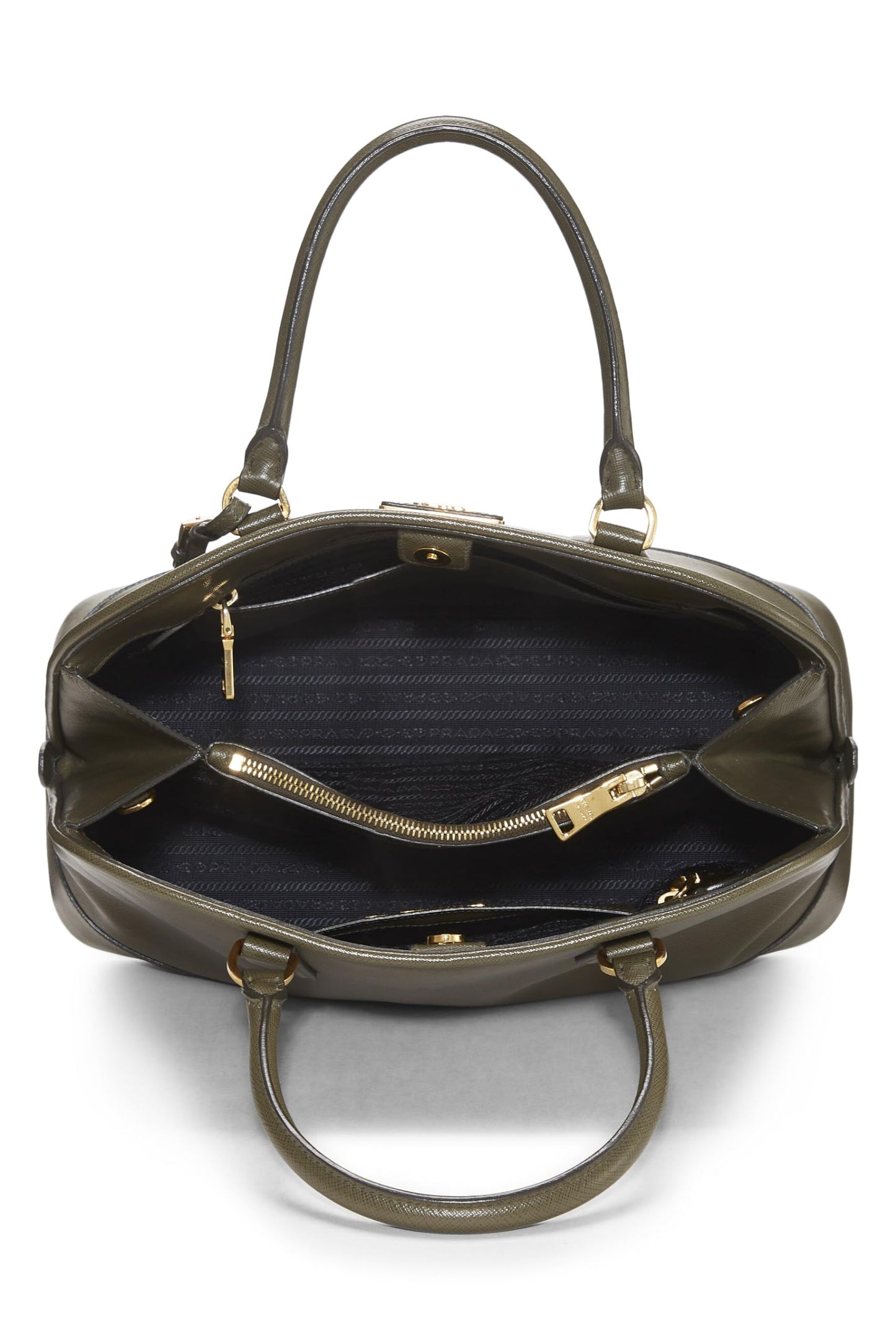 Prada,  Green Saffiano Dome Tote, Green