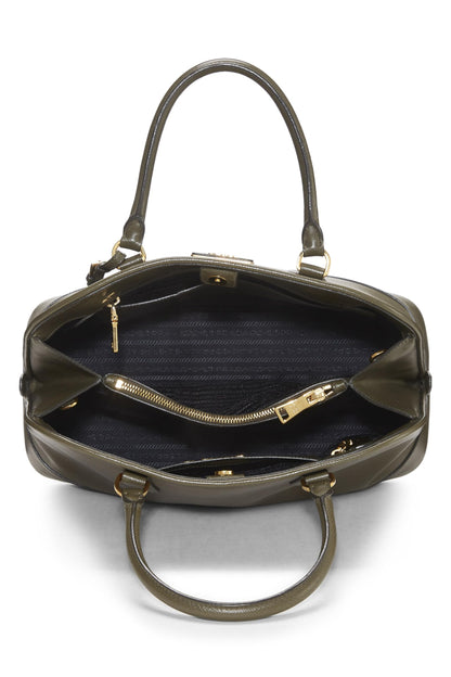 Prada,  Green Saffiano Dome Tote, Green