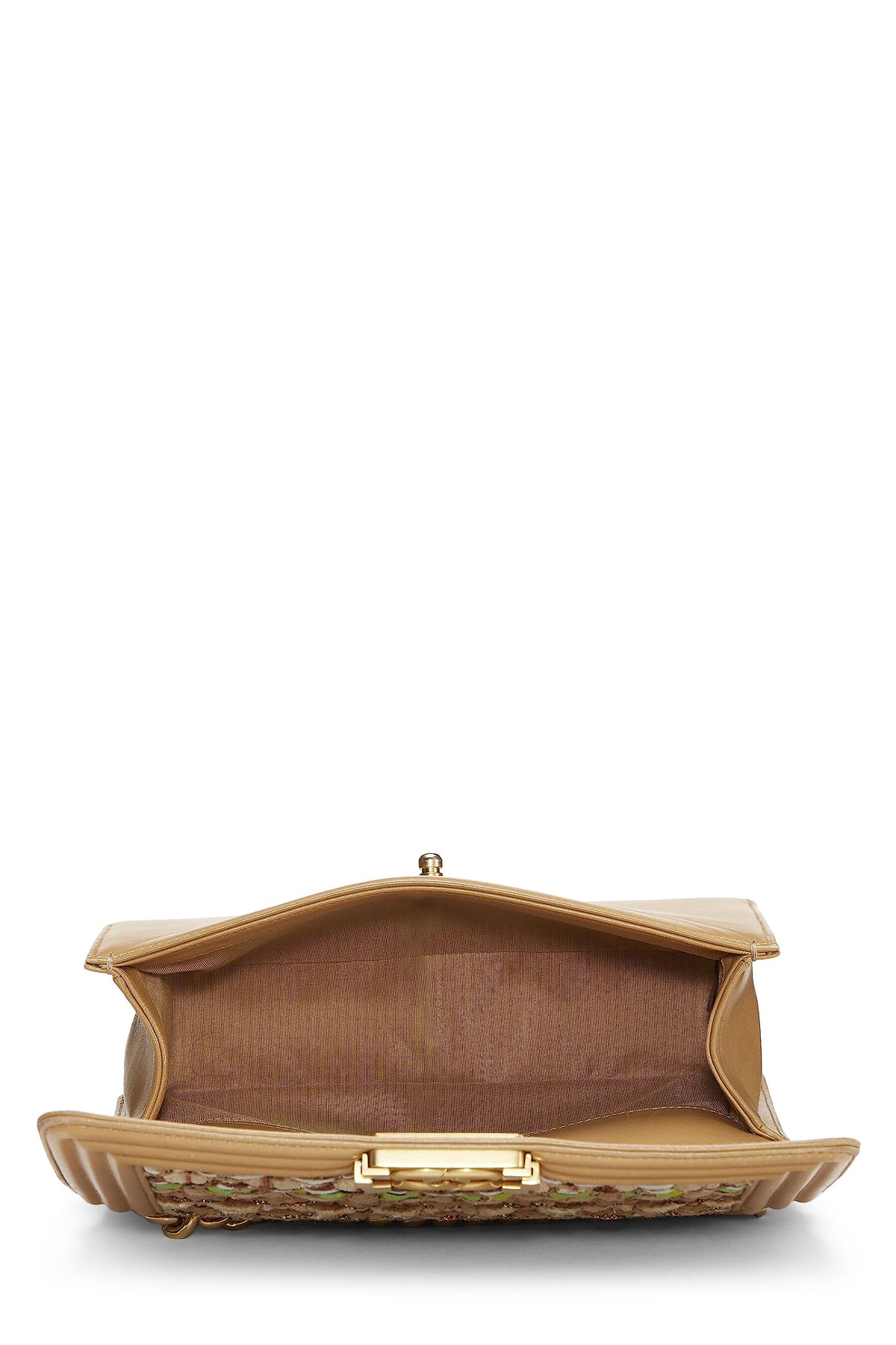 Chanel,  Beige Tweed Boy Bag Medium, Beige