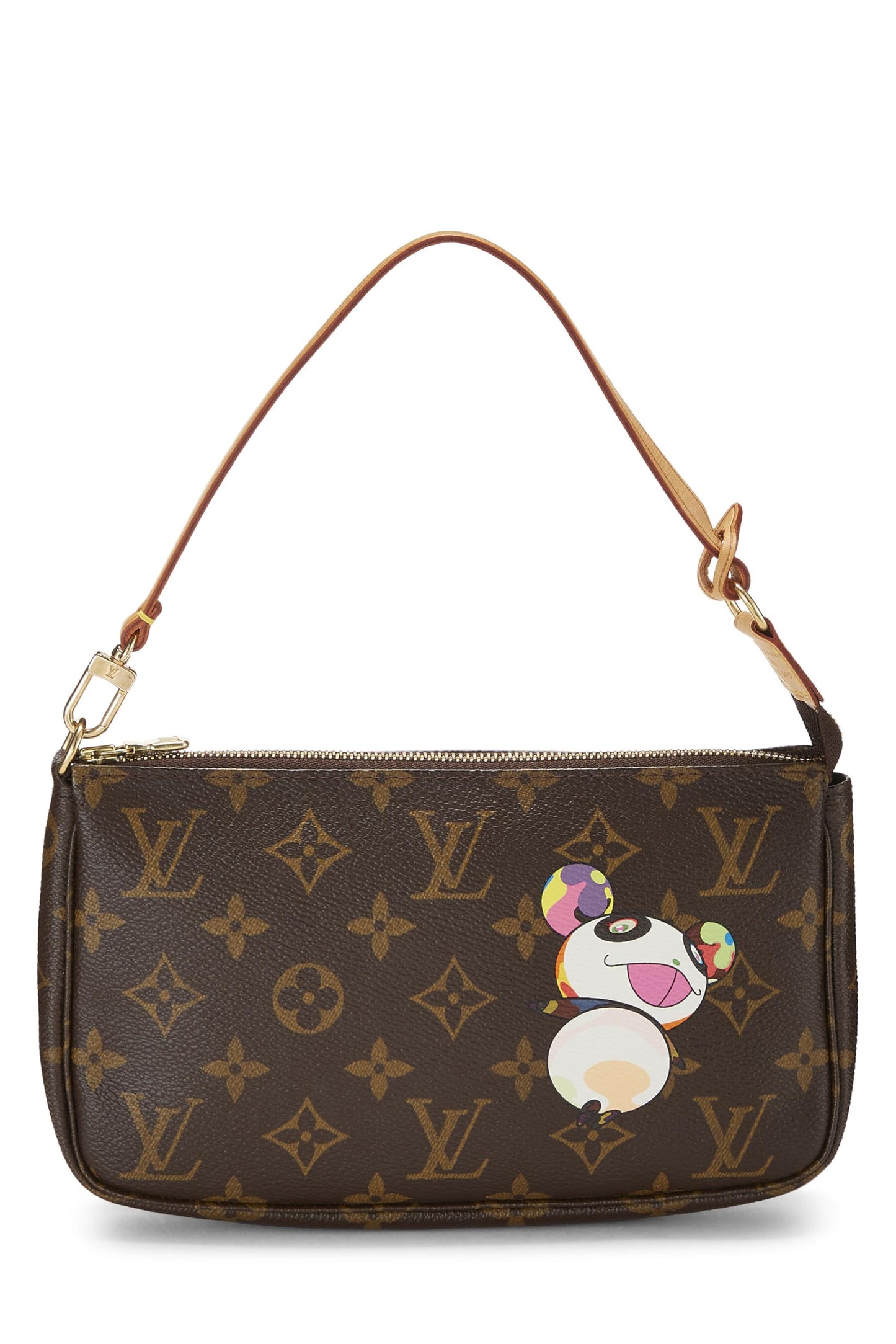 Louis Vuitton,  Takashi Murakami x Louis Vuitton Monogram Canvas Panda Pochette Accessoires, Brown