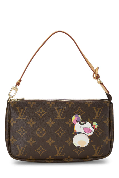 Louis Vuitton,  Takashi Murakami x Louis Vuitton Monogram Canvas Panda Pochette Accessoires, Brown