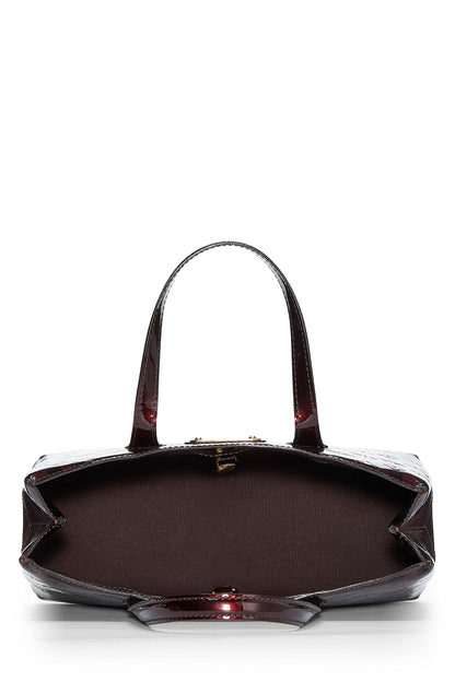 Louis Vuitton,  Griotte & Amarante Monogram Vernis Rayures Wilshire PM, Purple