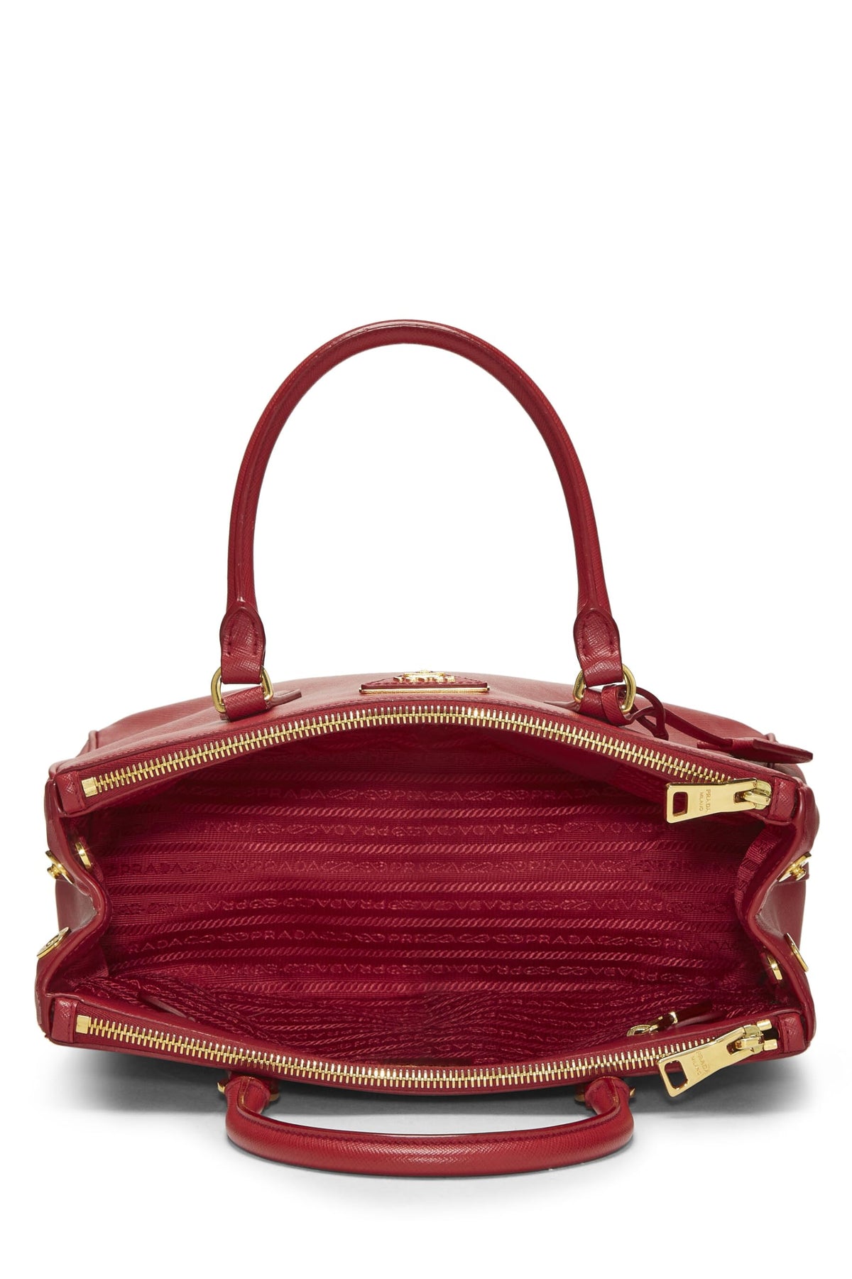 Prada,  Red Saffiano Executive Tote Small, Red