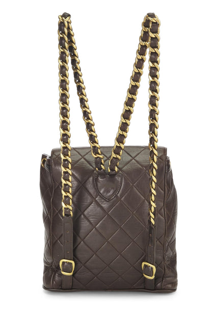Chanel,  Brown Quilted Lambskin 'CC' Classic Backpack Small, Brown