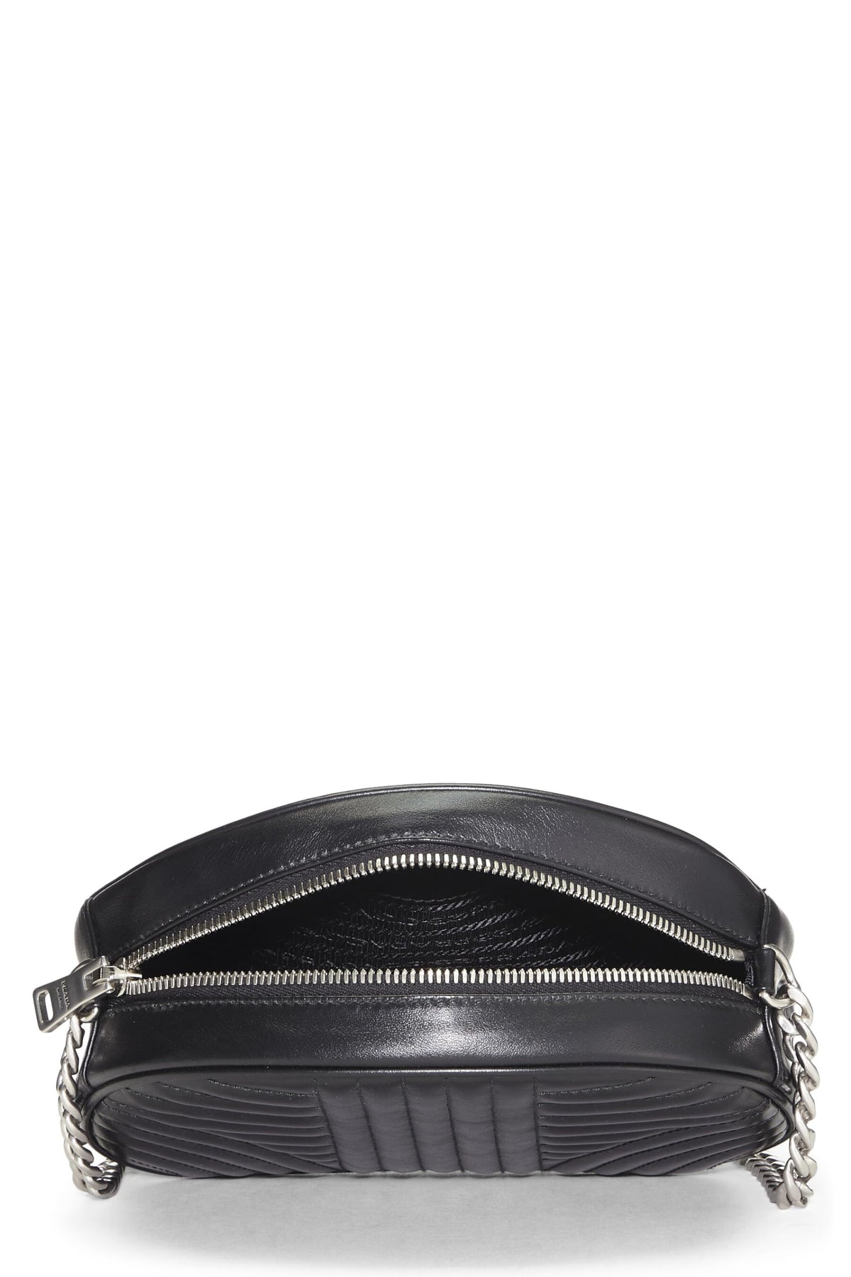 Prada,  Black Calfskin Diagramme Crossbody, Black