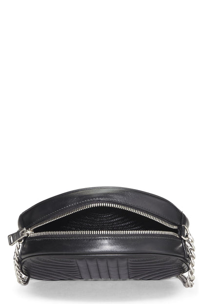 Prada,  Black Calfskin Diagramme Crossbody, Black