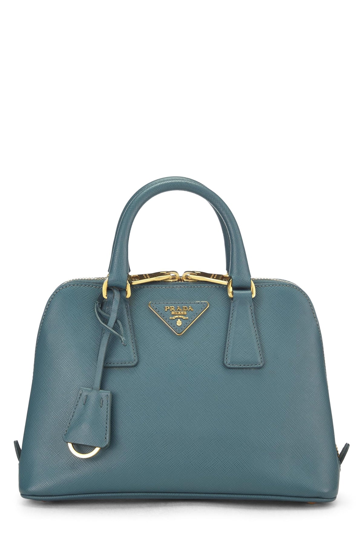 Prada,  Blue Saffiano Leather Promenade Mini, Blue