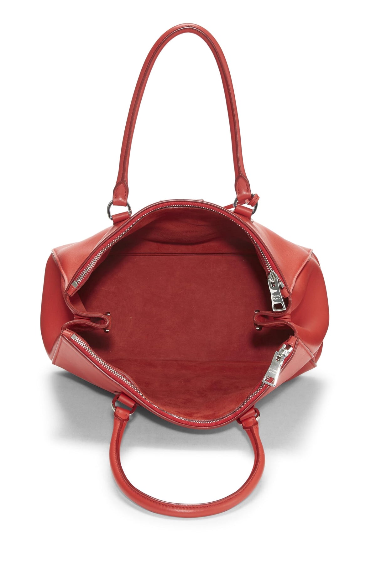 Prada,  Red Calfskin Shopping Bag Medium, Red