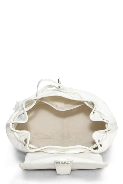 Chanel,  White Caviar Backpack Large, White