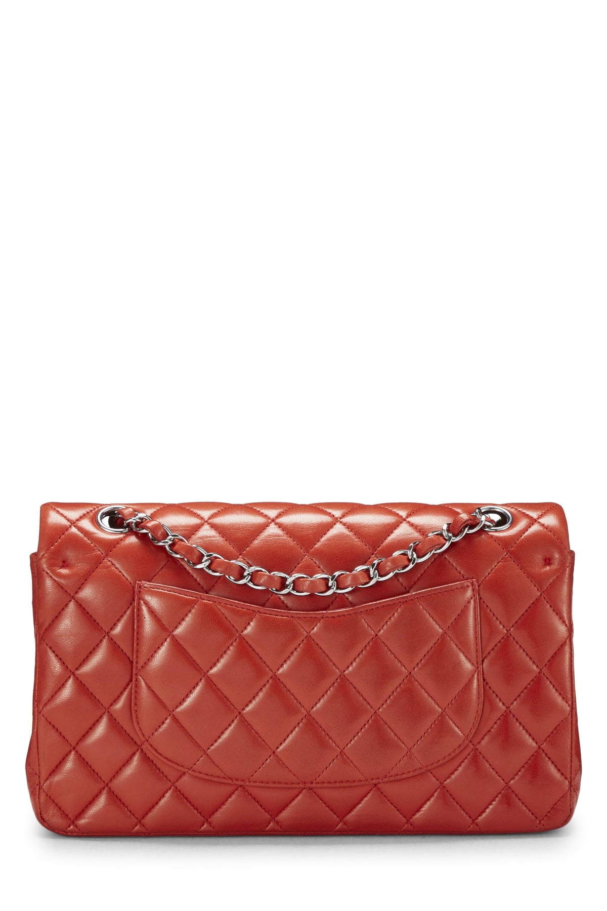 Chanel,  Red Quilted Lambskin Classic Double Flap Medium, Red
