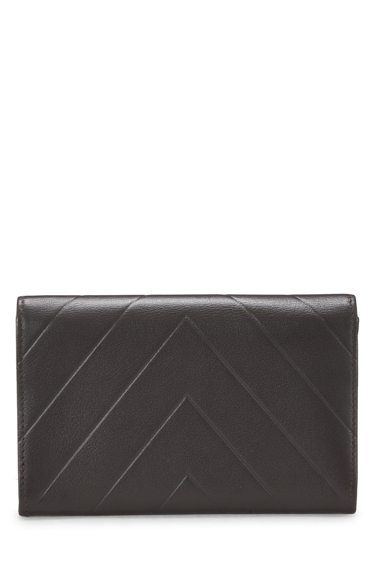 Chanel,  Brown Calfskin Chevron Wallet, Brown