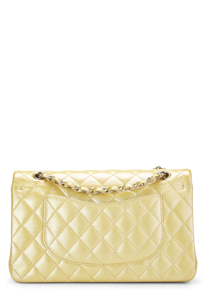 Chanel,  Iridescent Yellow Caviar Classic Double Flap Medium, Yellow