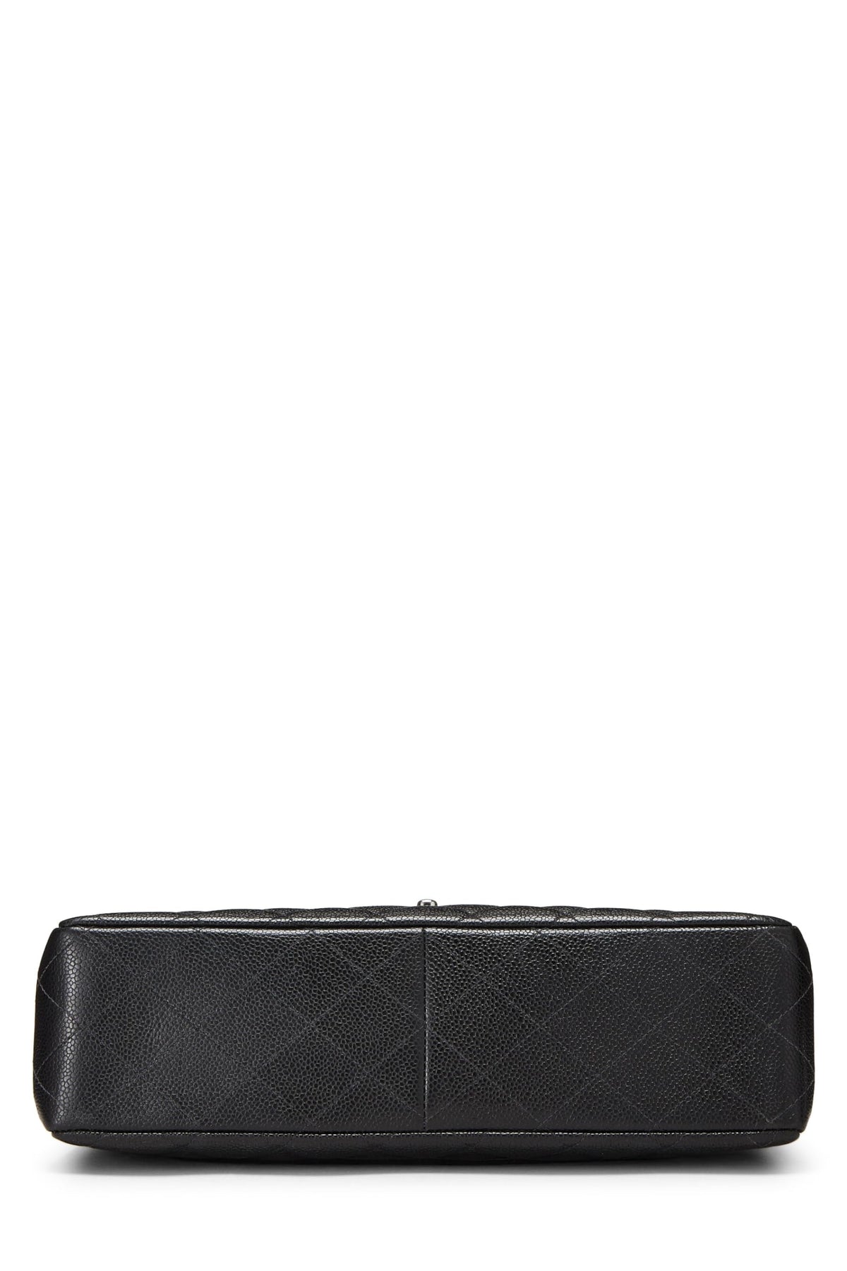 Chanel,  Black Quilted Caviar Half Flap Jumbo, Black