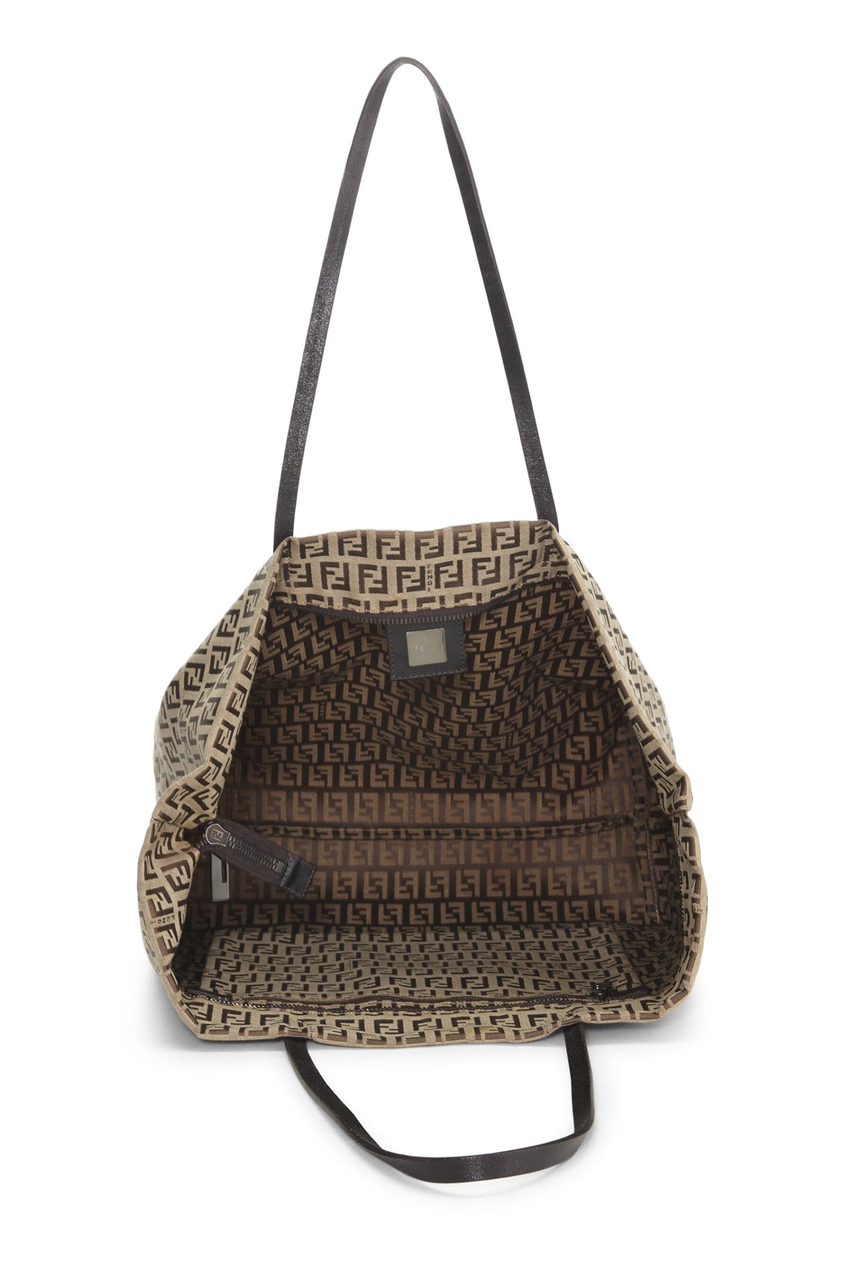 Fendi,  Brown Zucchino Roll Tote, Brown