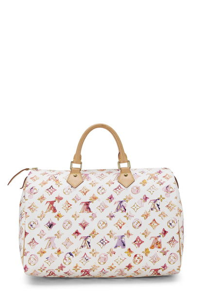 Louis Vuitton,  Richard Prince x Louis Vuitton Monogram Watercolor Speedy 35, White