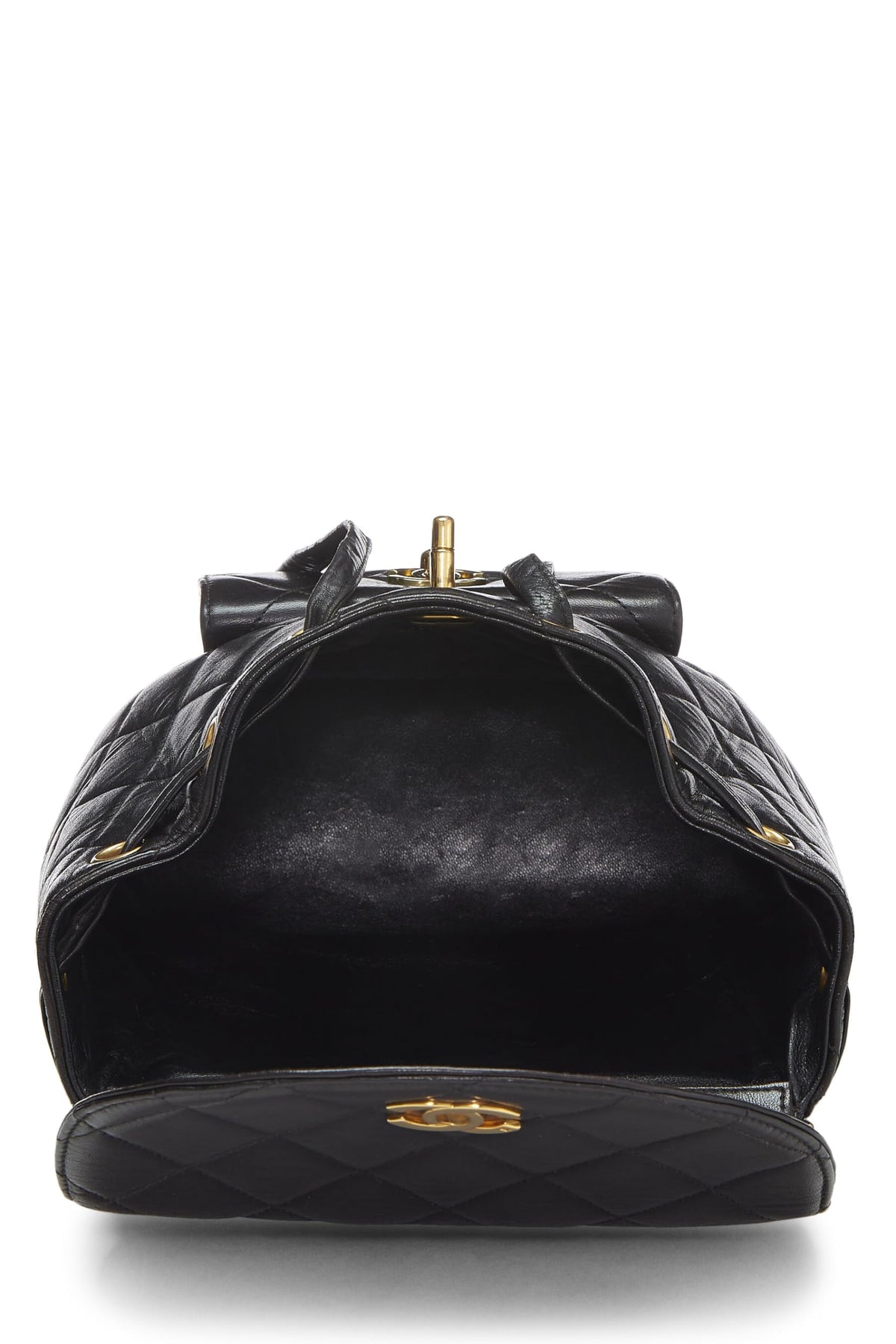 Chanel,  Black Quilted Lambskin 'CC' Classic Backpack Medium, Black