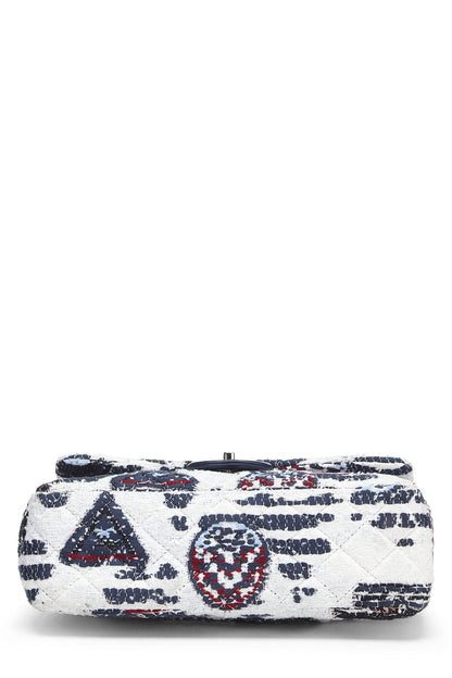 Chanel,  Multi Quilted Tweed New Classic Double Flap Jumbo, Multi