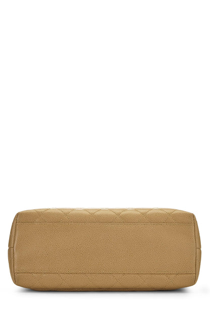 Chanel,  Beige Quilted Caviar Kelly, Beige