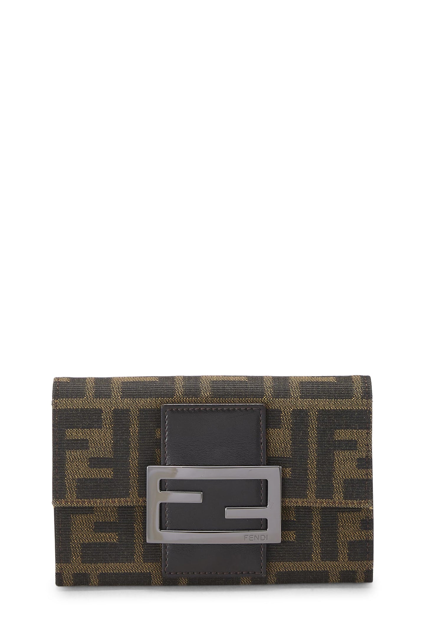 Fendi,  Brown Zucca Canvas Compact Wallet, Brown