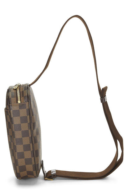 Louis Vuitton,  Damier Ebene Canvas Pochette Gange, Brown