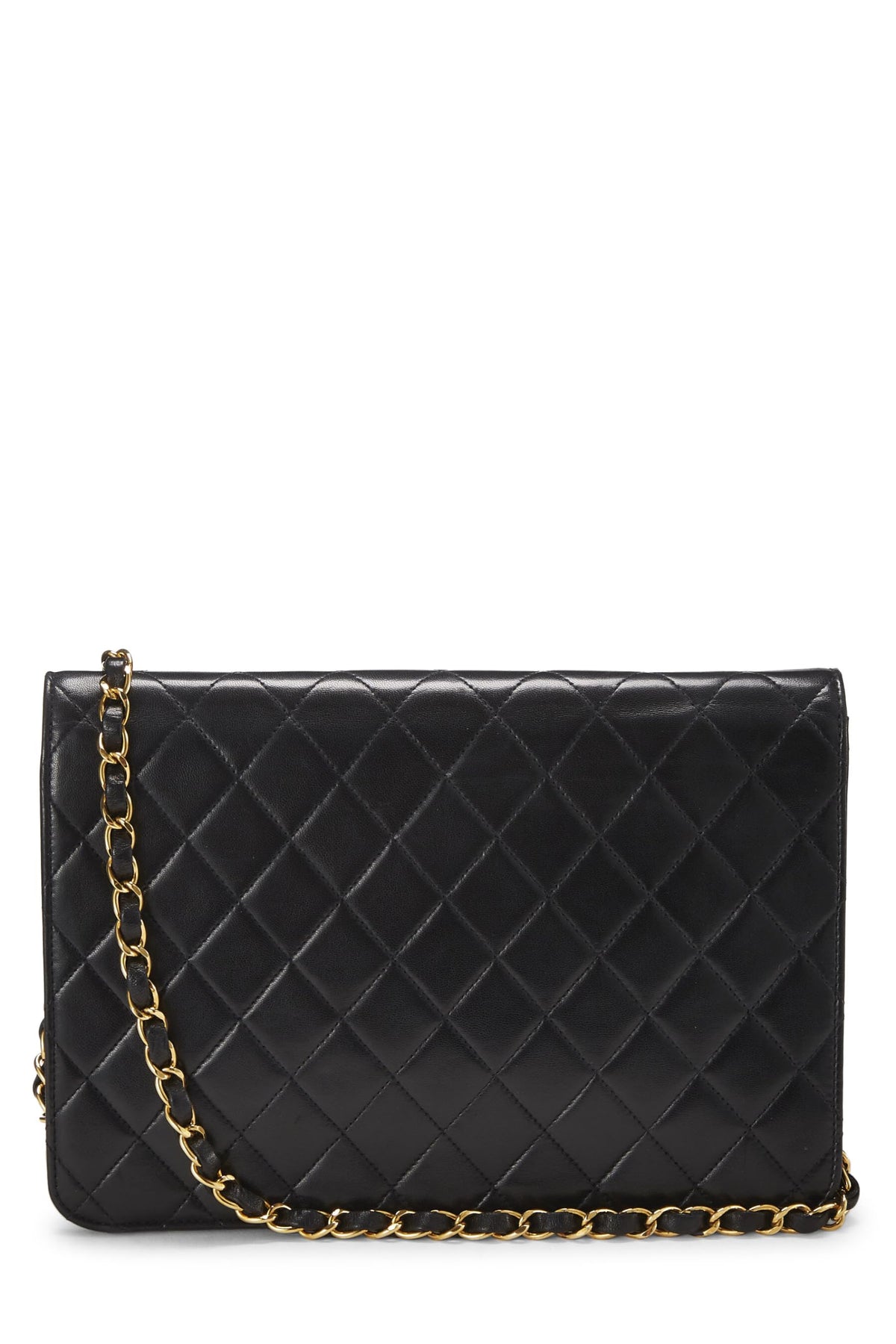 Chanel,  Black Quilted Lambskin Ex Flap Medium, Black