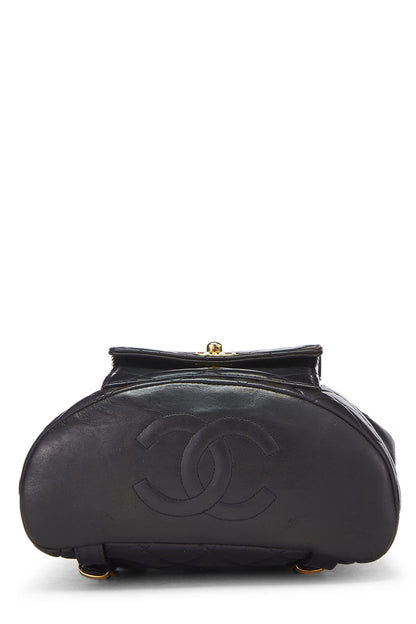 Chanel,  Black Quilted Lambskin 'CC' Classic Backpack Small, Black