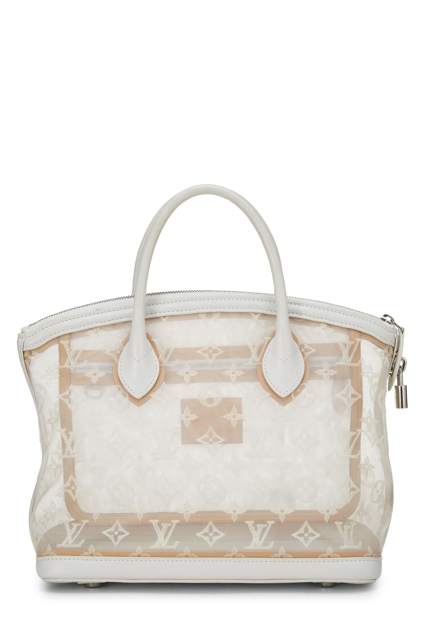 Louis Vuitton,  White Monogram Mesh Transparence Lockit, White