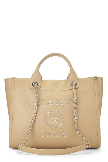 Chanel,  Beige Caviar Deauville Medium, Beige